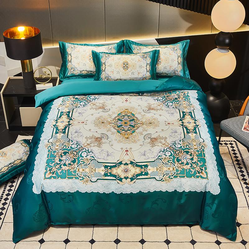 Четырехсекционный дамасский жаккард с большой цифровой печатью, высококачественное 4-хсекционное пододеяльник, высококачественное свадебное постельное белье, высококачественное 150quilt cover200x230