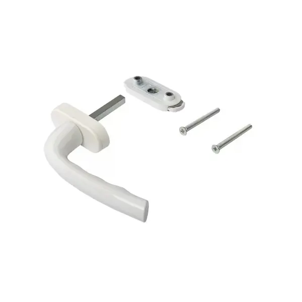 Ручка оконная с блокиратором алюминий цвет белый