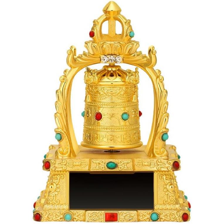 Renyqatt автомобильное солнечное молитвенное колесо автомобильное высококачественное тибетское молитвенное бочка молитвенное колесо автомобильное высококачественное украшение для интерьера